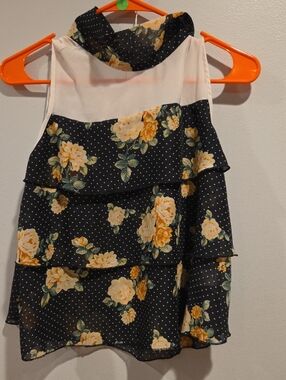 #9 Ups & Downs Floral Tiered Chiffon Top